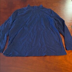 St. John's Bay Navy Long Sleeve mock neck Top